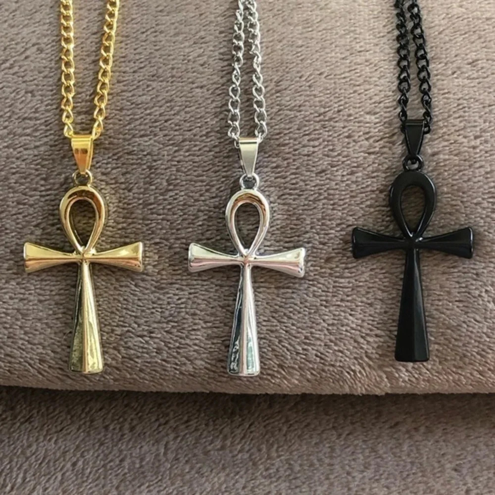 Your Choice Unisex Ankh Cross Stainless Steel Necklaces NWT